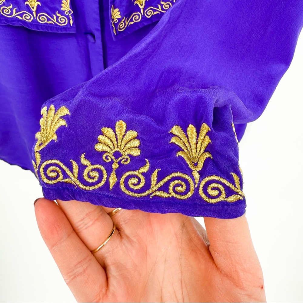 Vintage Diane Von Furstenberg 100% Silk The Pines N. Collins Vintage Blouse XS - Picture 6 of 11